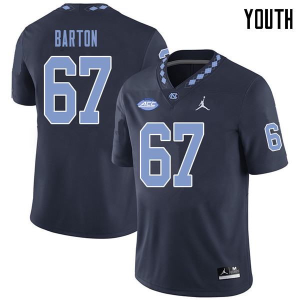 Jordan Brand Youth #67 Harris Barton North Carolina Tar Heels College Football Jerseys Sale-Navy